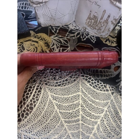 Fossil Vintage Crimson Red Wallet Genuine Leather Tri Fold Snap - Picture 4 of 15